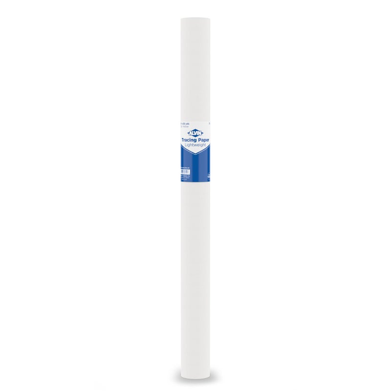 ALVIN 55W-J Lightweight Tracing Paper Roll, White, Suitable with Ink, Charcoal, Felt Tip Pen, for Sketching or Detailing - 24 Inches, 50 Yards, 1-inch Core - Image 1